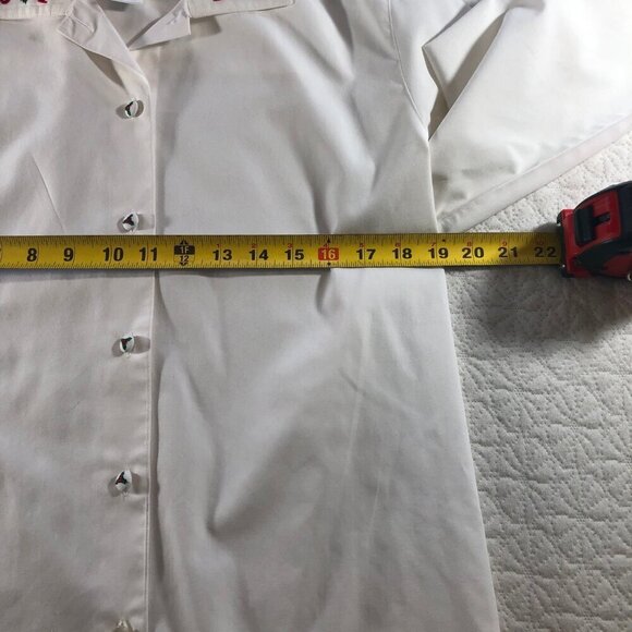 Pendleton Knockabout Women's Vintage White Christmas Embroidered Blouse Size 6 - Picture 8 of 13
